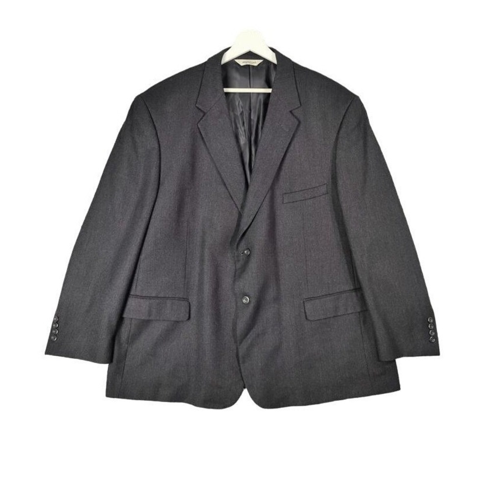 Pronto Uomo Mens Classic Luxury 100% Lambswool Herringbone Blazer 50R Navy Corp